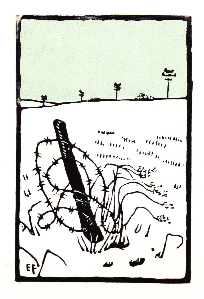 barbed wire snow