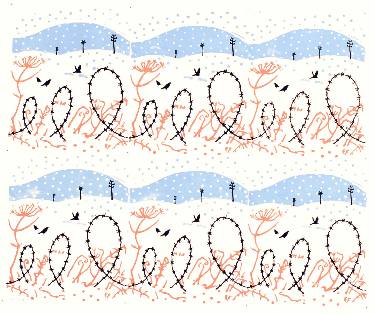 Barbed wire and blackbirds