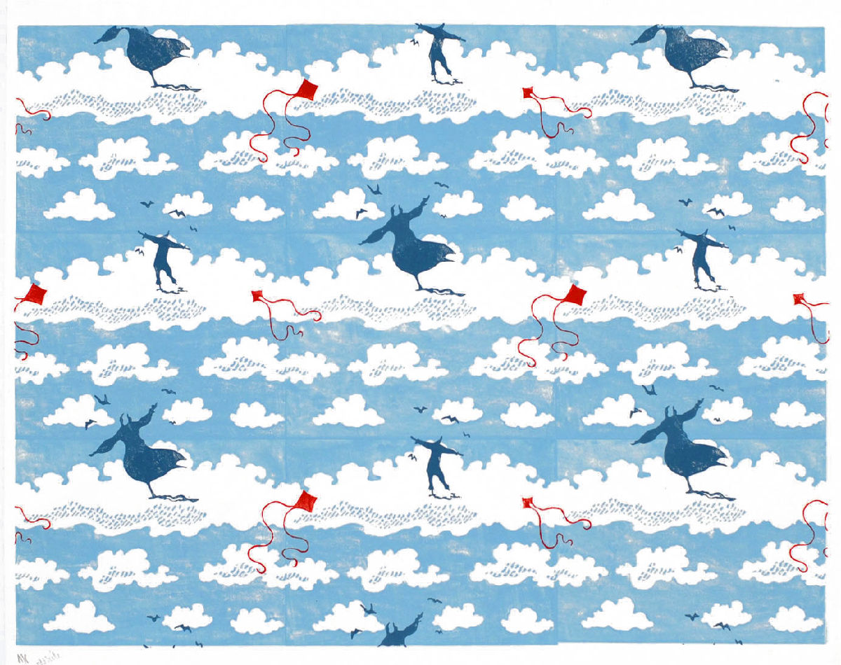 Scarecrows and clouds, red kites