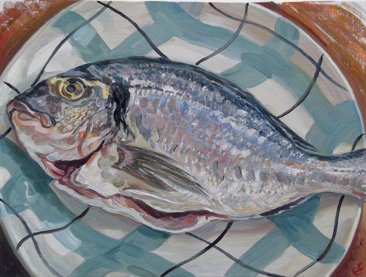 Sea Bream on tartan plate