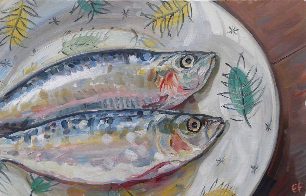Sardines on carnival plate